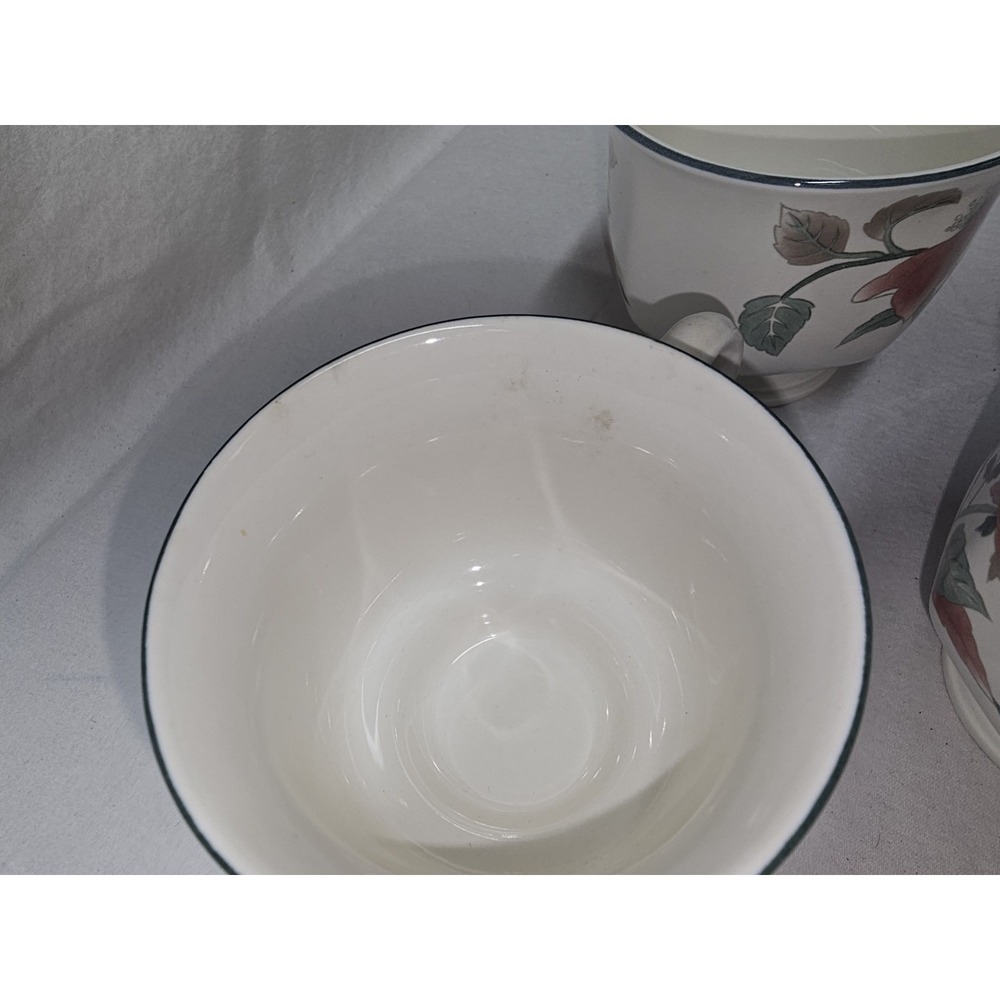 3 Mikasa Continental Silk Flowers Footed Cup & Saucer Sets F3003 8oz Japan I24 - Picture 7 of 8